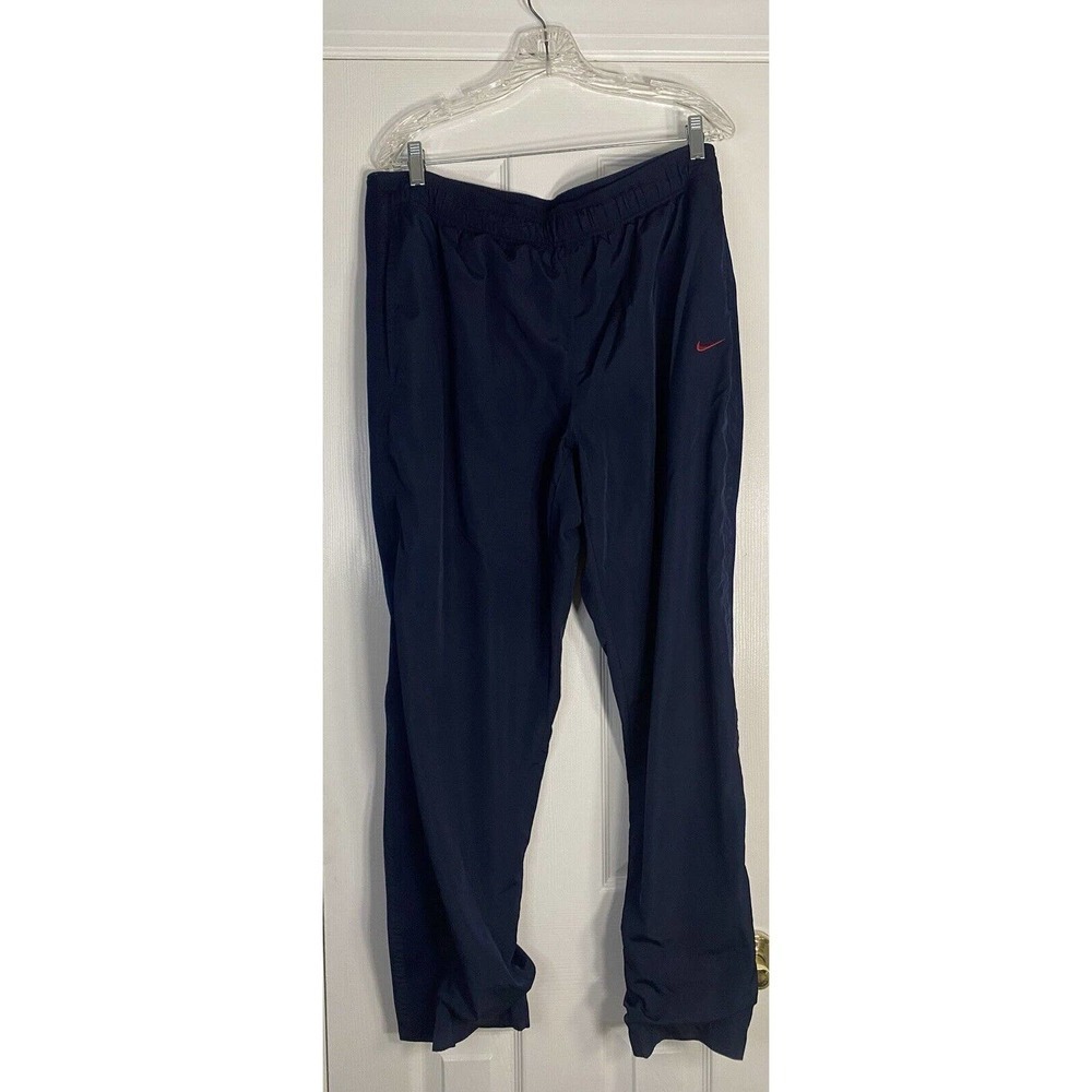Vintage Nike Mens Breakaway Basketball Pants Snap XL Navy Blue Red - Grey Tag